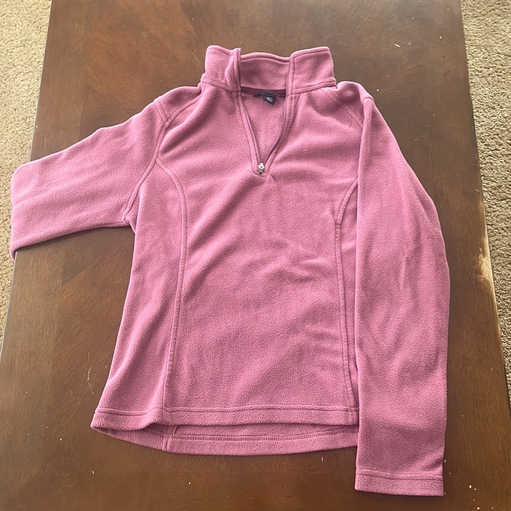 Lands End XS 1/4 length zip up fuzzy sweater